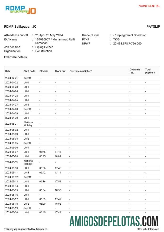 Para download Modelo de recibo de pagamento da empresa de construção RDMP Balikpapan JO em formatos Word e PDF.pdf, 3